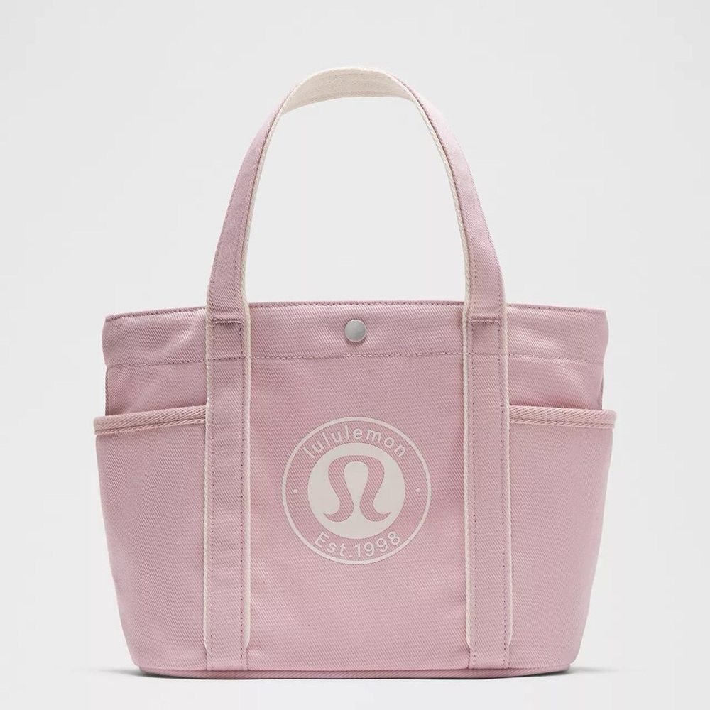 Lululemon Daily Multi-Pocket Mini Canvas Tote Bag 6.5L- Mink Berry/Light Ivory